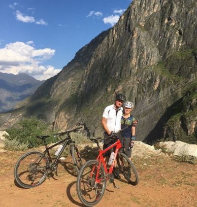 Charles & Marie Mcilroy Cycling on the  tour with redspokes